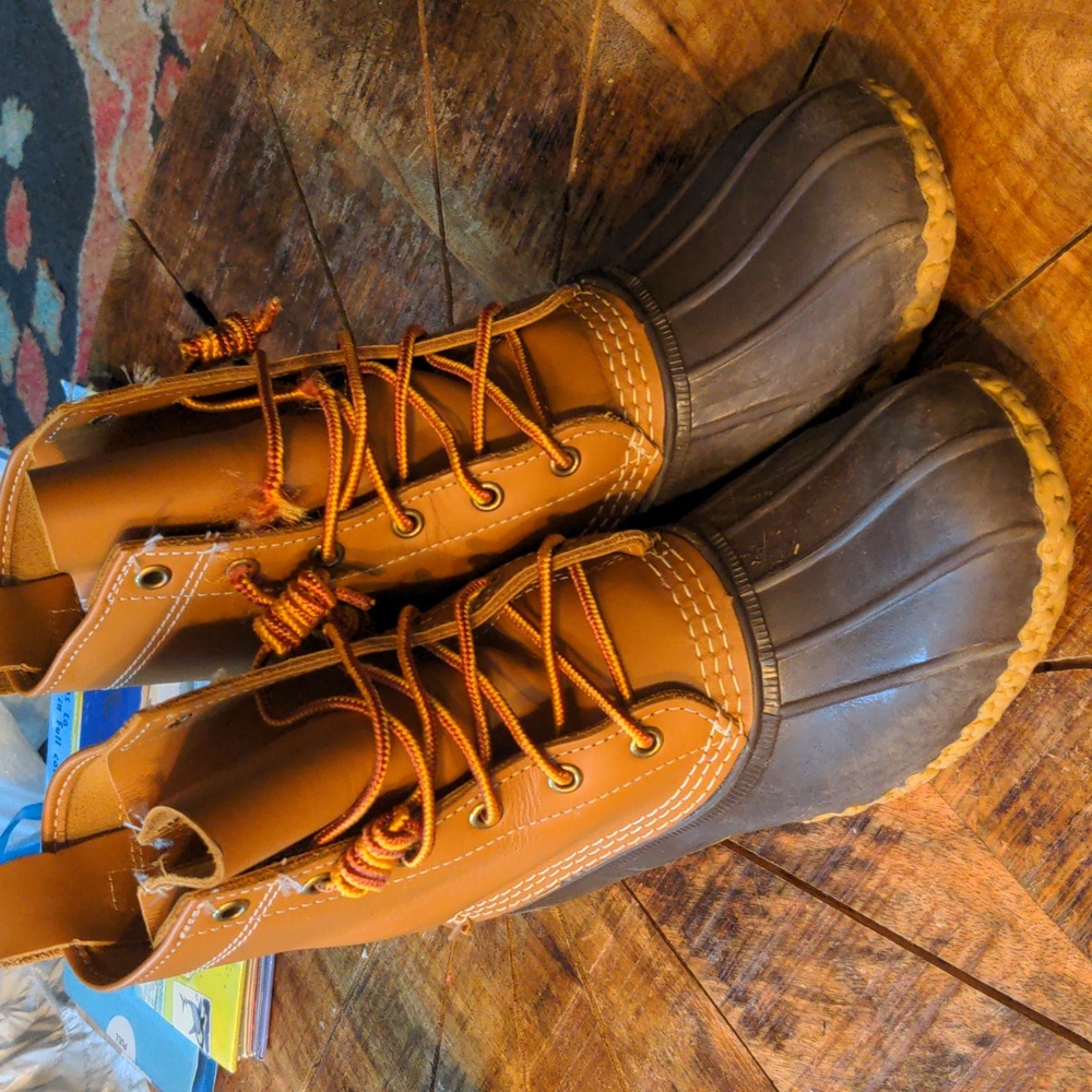 L. L. Bean Rain/Duck Boots. Leather And Rubber, W7 - image 1